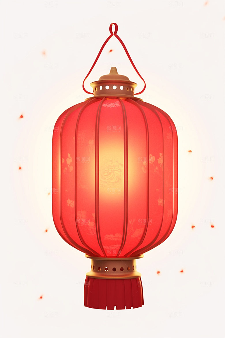 红色灯笼弹窗立体UI元素