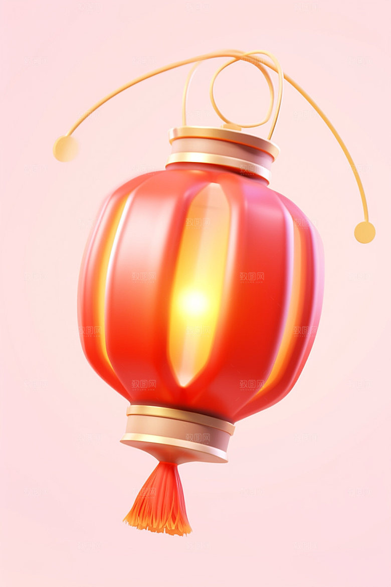 红色灯笼新年红色UI元素