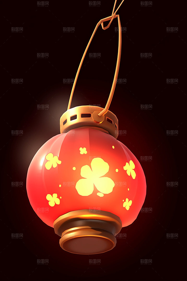 红色灯笼图标新年UI元素