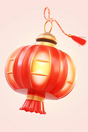 红色灯笼中国年图标UI元素