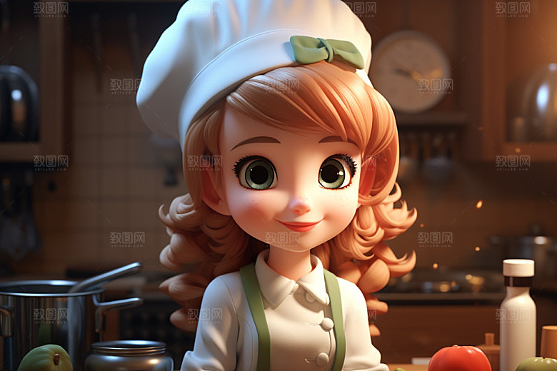 卡通厨师形象职业素材