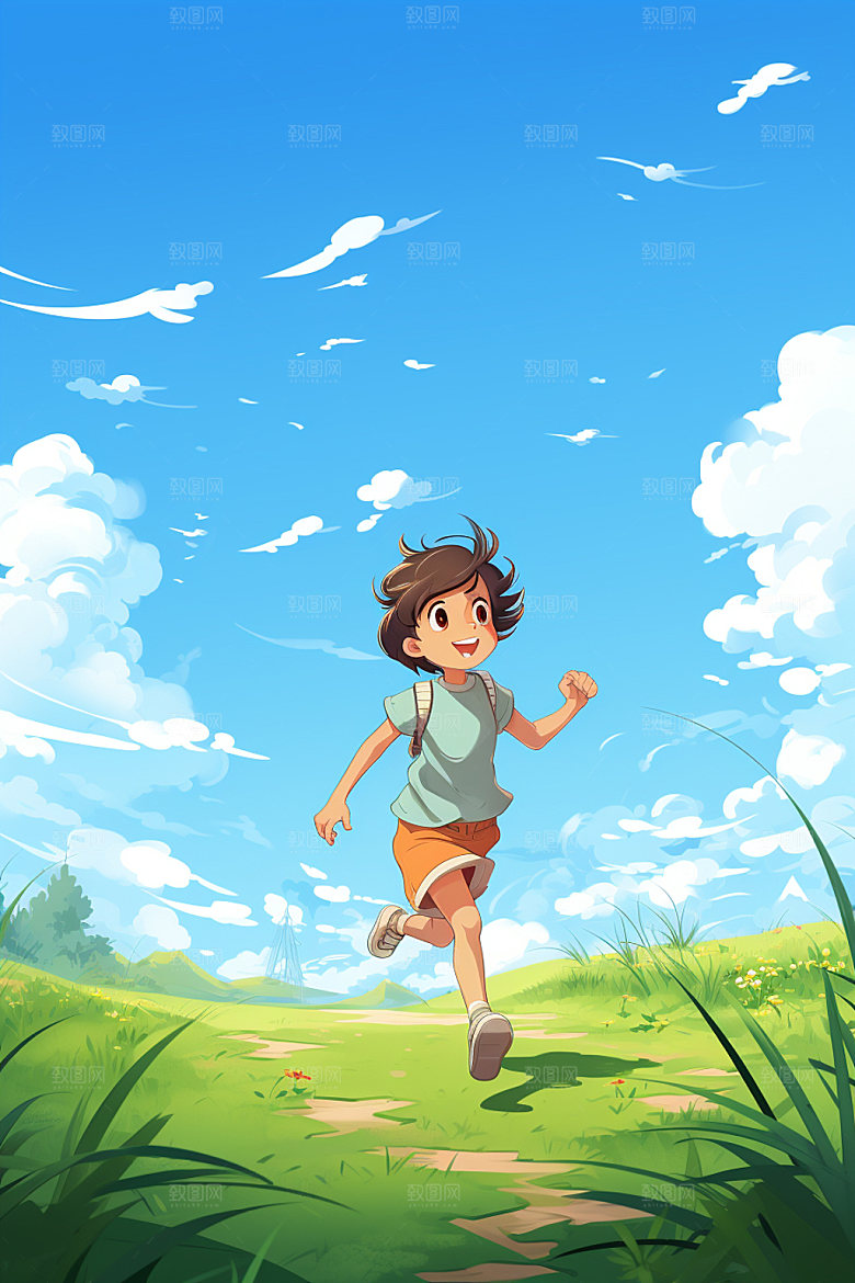 处暑卡通夏天插画