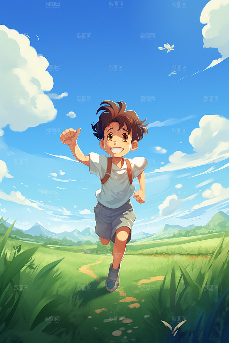 处暑手绘夏末插画