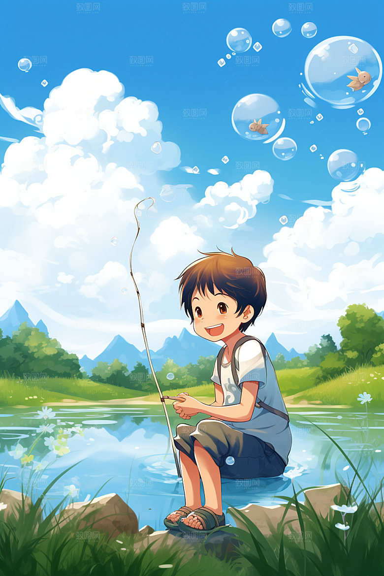 处暑卡通节气插画