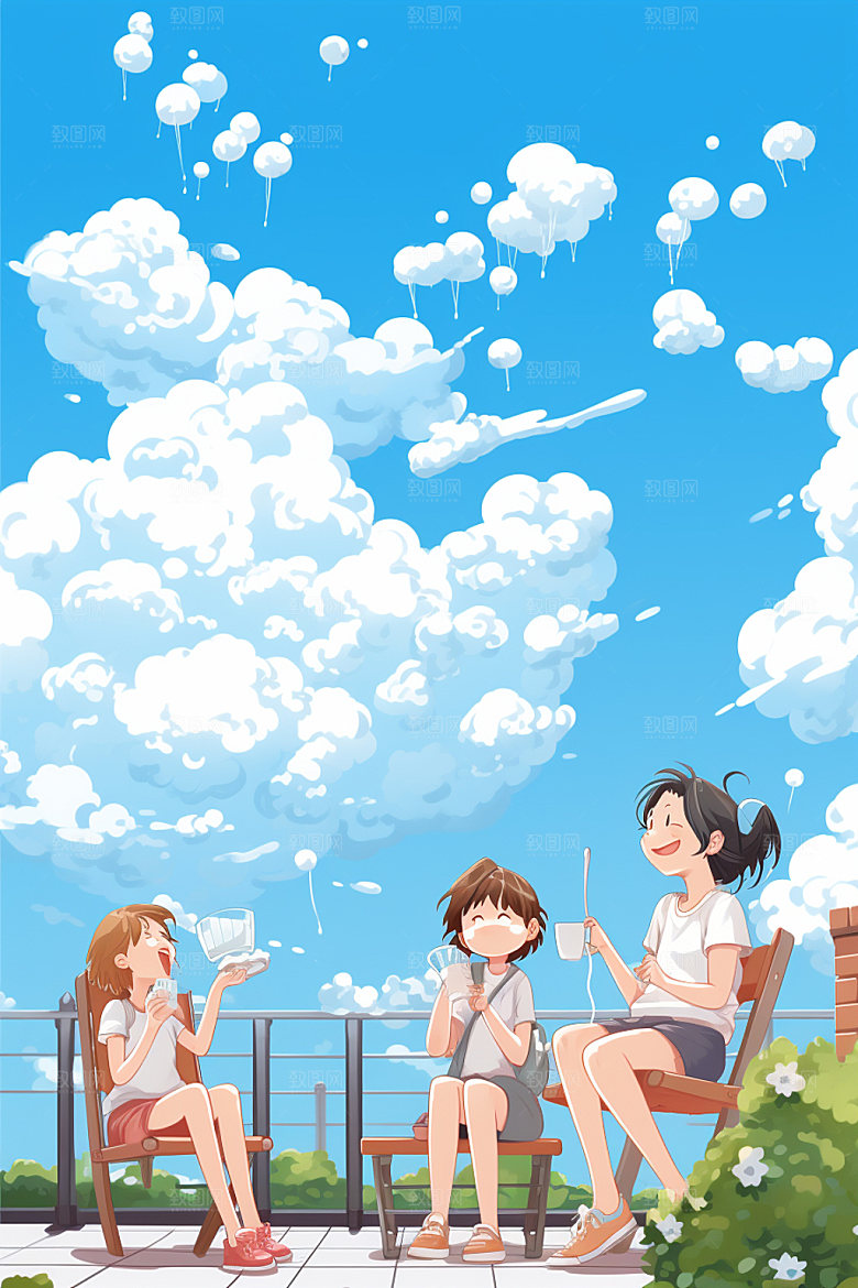 处暑卡通节气插画