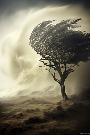 台风天气现象大风摄影图