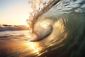 大海浪花海浪海面摄影图