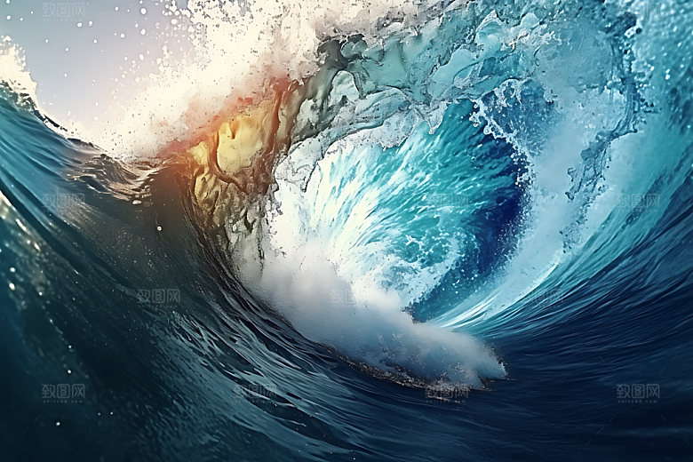 大海浪花透明高清摄影图