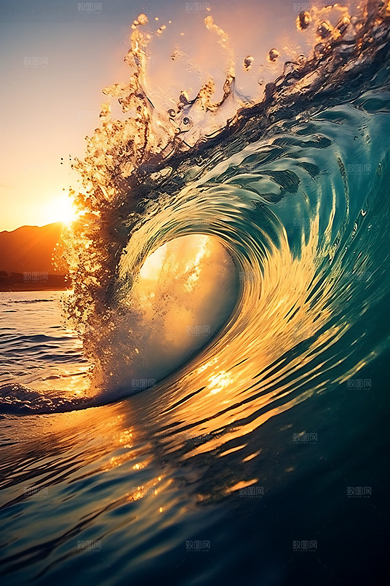 大海浪花海浪蓝色摄影图