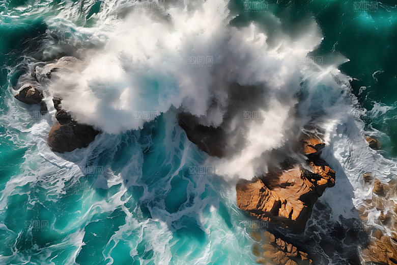 大海浪花海水波浪摄影图