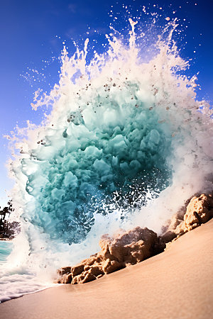 大海浪花海浪透明摄影图