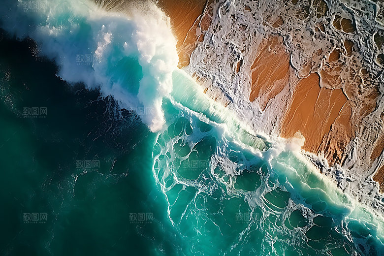 大海浪花波浪蓝色摄影图