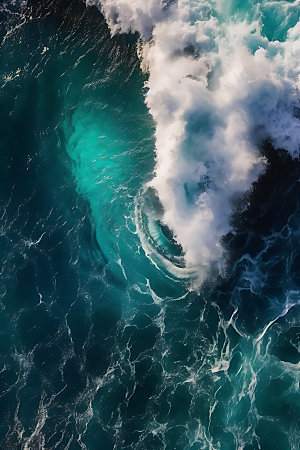 大海浪花海水透明摄影图