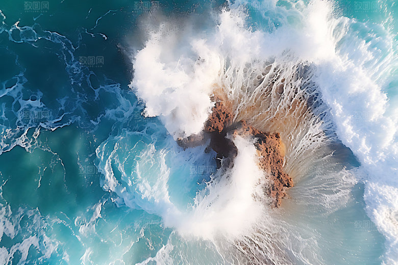 大海浪花海水蓝色摄影图