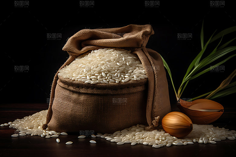 大米稻米食材摄影图