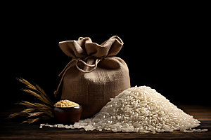 大米生米稻米摄影图