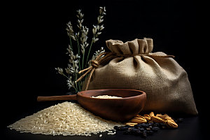 大米稻米食材摄影图