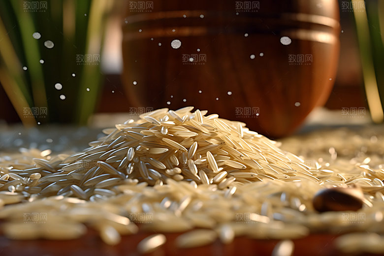 大米稻米食材摄影图
