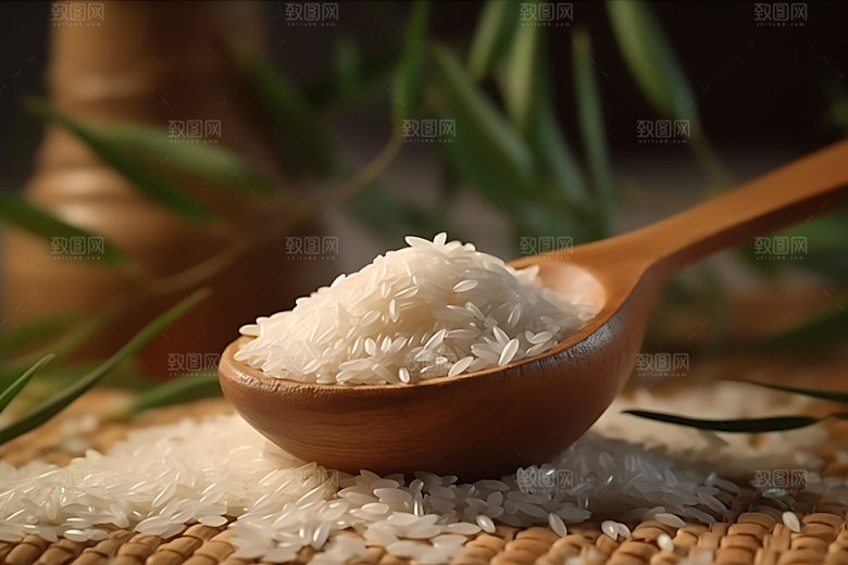 大米食材生米摄影图