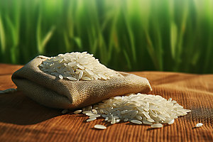 大米食材生米摄影图