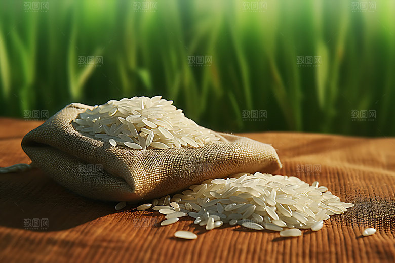 大米食材生米摄影图