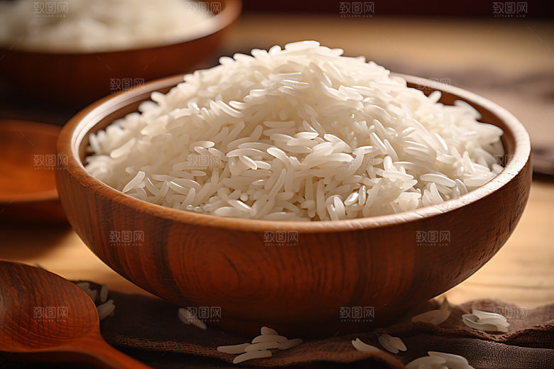 米饭煮饭美食摄影图