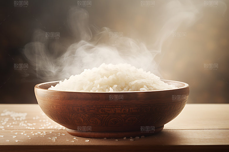 米饭煮饭主食摄影图