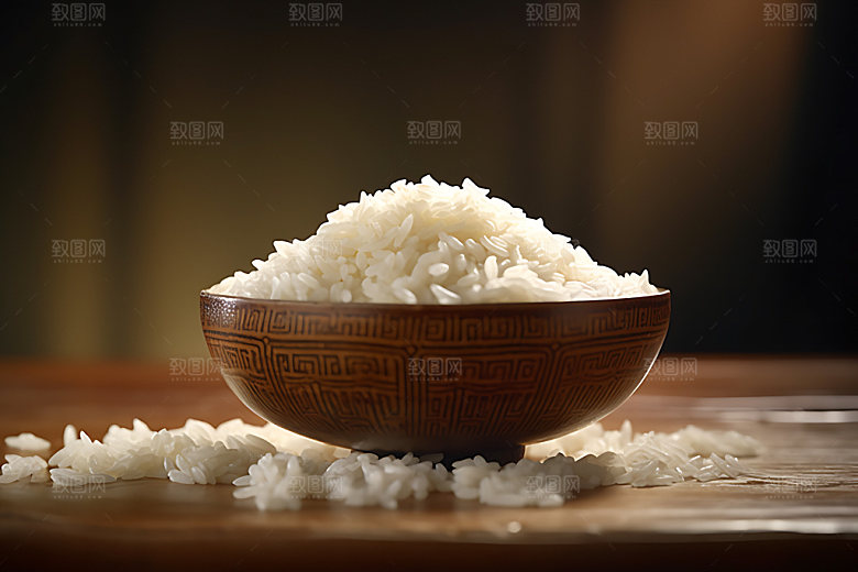 米饭美食煮饭摄影图