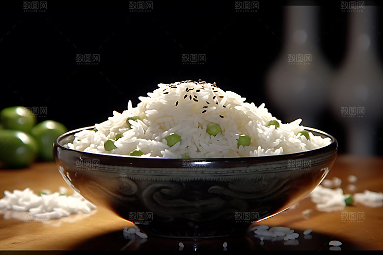 米饭主食美食摄影图