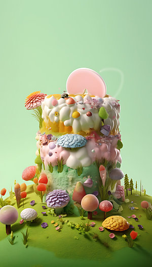 创意蛋糕立体艺术甜品模型