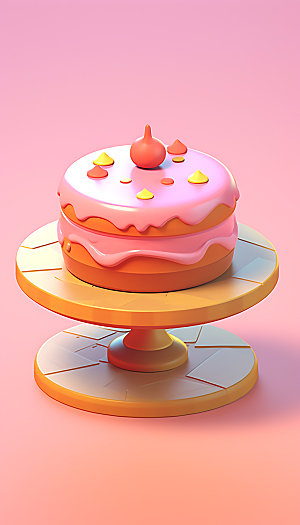 创意蛋糕艺术甜品3D模型