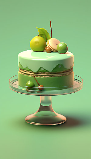 创意蛋糕艺术甜品立体模型