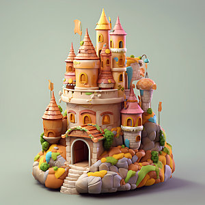 创意蛋糕立体艺术甜品模型