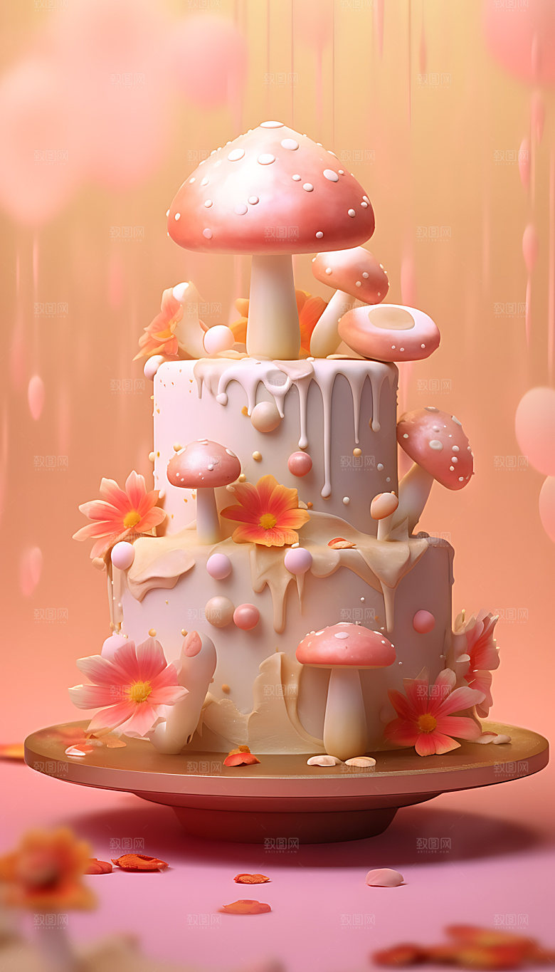 创意蛋糕3D艺术甜品模型