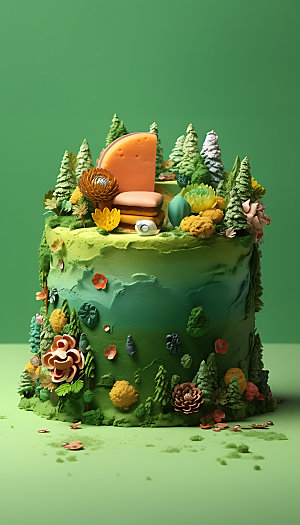 创意蛋糕立体烘焙模型