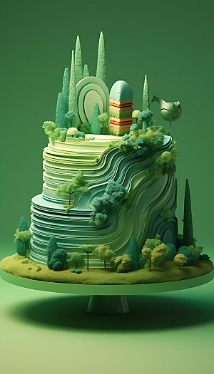 创意蛋糕3D高清模型