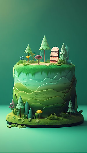 创意蛋糕高清3D模型