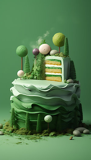 创意蛋糕立体烘焙模型