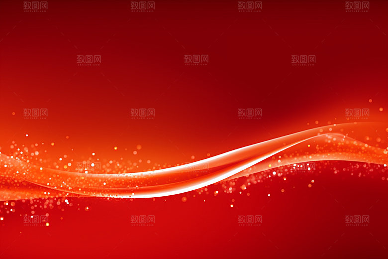 红色大气波浪线背景图
