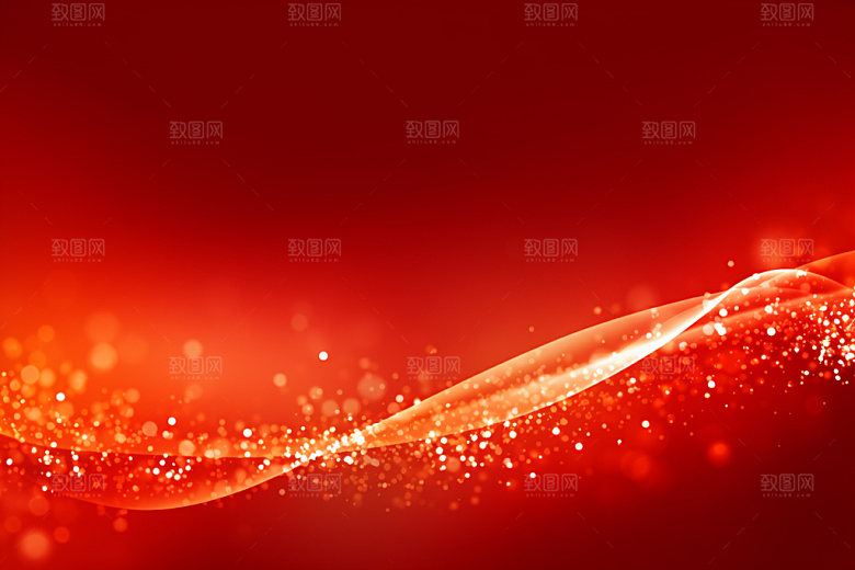 红色波浪线年会背景图
