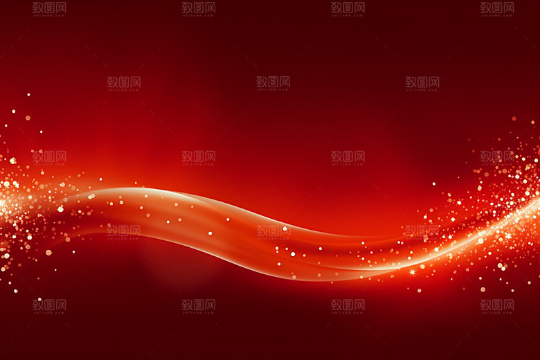 红色光效波浪线背景图