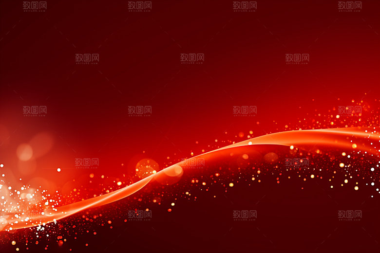 红色简约年会背景图