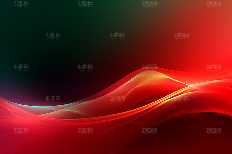 红色简约波浪线背景图