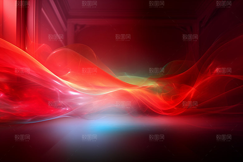 红色大气光效背景图