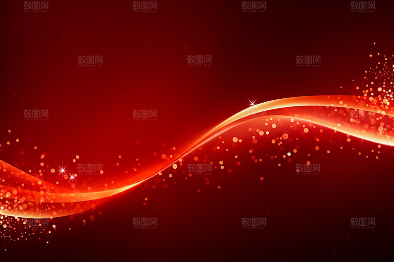 红色大气波浪线背景图