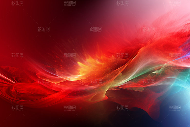 红色抽象大红背景图
