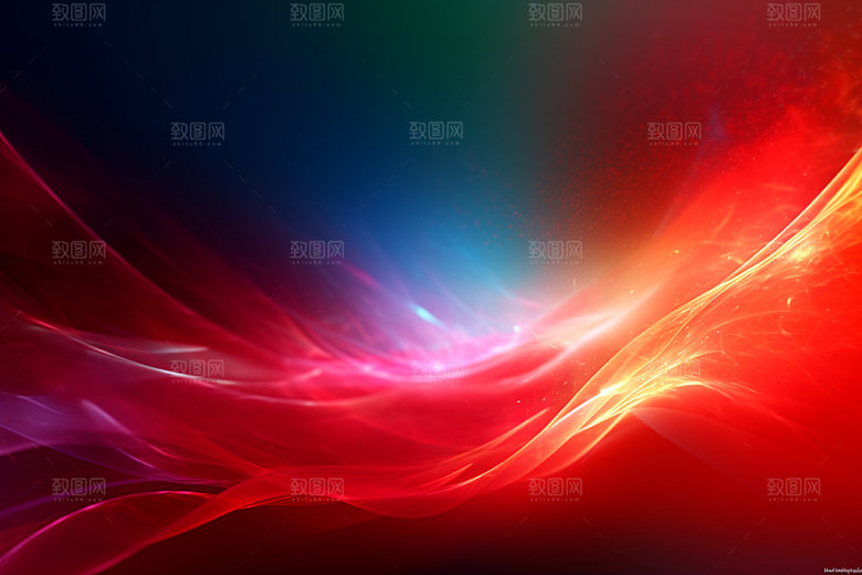红色波浪线大气背景图