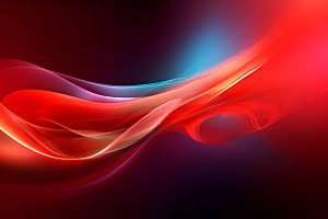 红色光效波浪线背景图