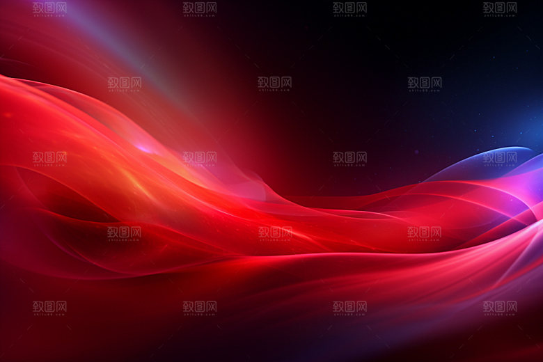 红色简约波浪线背景图