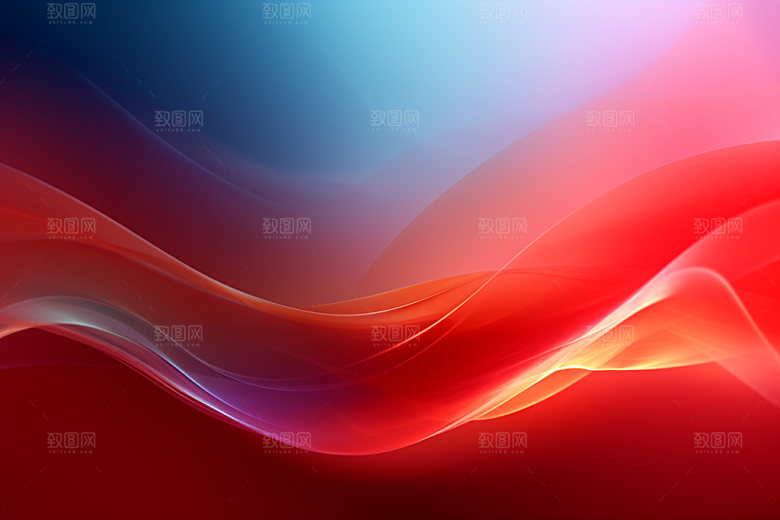 红色波浪线喜庆背景图